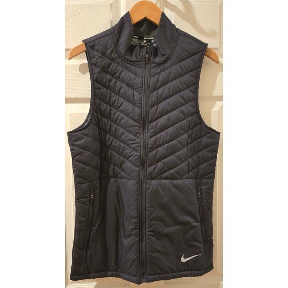 Nike Aerolayer Thermal Running Vest Full-Zip Navy Lightweight Mens Small - Picture 2 of 10